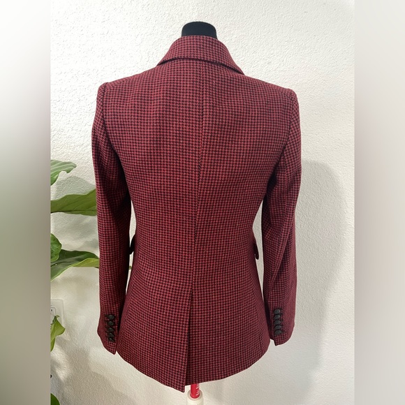 NWT Veronica Beard red and black houndstooth blazer with wool Dickey - Picture 4 of 7
